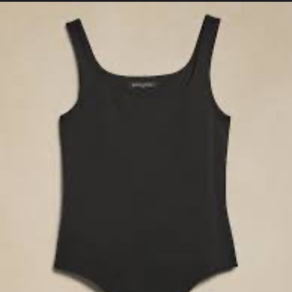 Banana Republic Black Scoop Neck Bodysuit